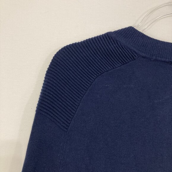 New IMAN Navy Global Chic Touch of Gold Knit Draped Luxe Poncho size XL - Picture 10 of 11